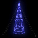 vidaXL LED Karácsonyfák talajráccsal 800 LED-del Kék 400 cm Vas