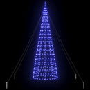 vidaXL LED Karácsonyfák talajráccsal 800 LED-del Kék 400 cm Vas
