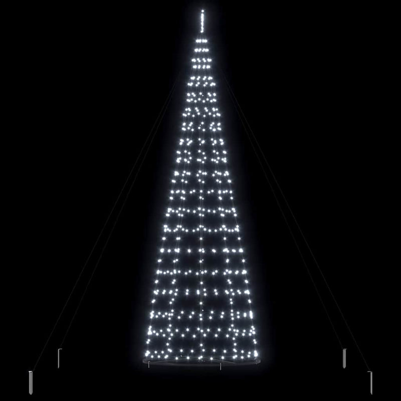 vidaXL LED Karácsonyi Fenyő 800 LED-del Hideg fehér 400 cm Vas