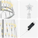 vidaXL LED Karácsonyi Fenyő Meleg fehér 51 x 51 x 190 cm Fém