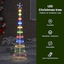 vidaXL LED Karácsonyi Fenyő 230 LED-del Sokszínű 51 x 51 x 190 cm Fém