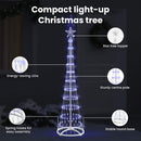 vidaXL LED Karácsonyi Fenyő 290 LED-del állvánnyal Kék 250 cm Fém