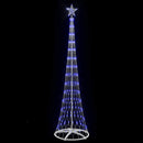 vidaXL LED Karácsonyi Fenyő 290 LED-del Kék 70 x 70 x 250 cm Fém