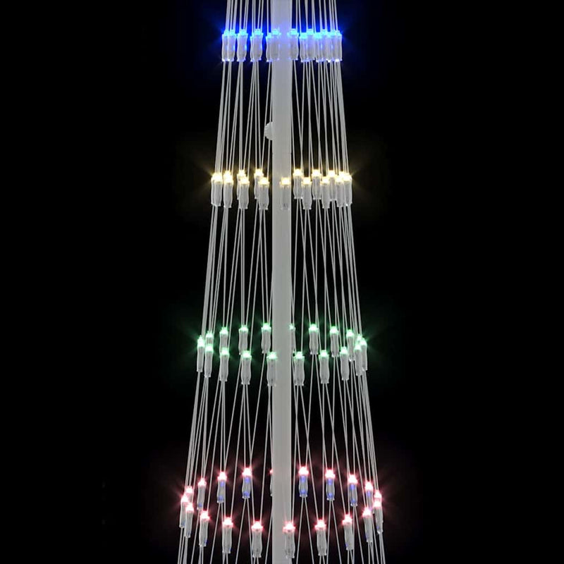 vidaXL LED Karácsonyi Fenyő 290 LED-del Sokszínű 70 x 70 x 250 cm Fém