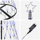 vidaXL LED Karácsonyi Fenyő 230 LED-del Kék 71 x 71 x 184.5 cm Fém