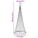 vidaXL LED Karácsonyi Fenyő 230 LED-del Kék 71 x 71 x 184.5 cm Fém