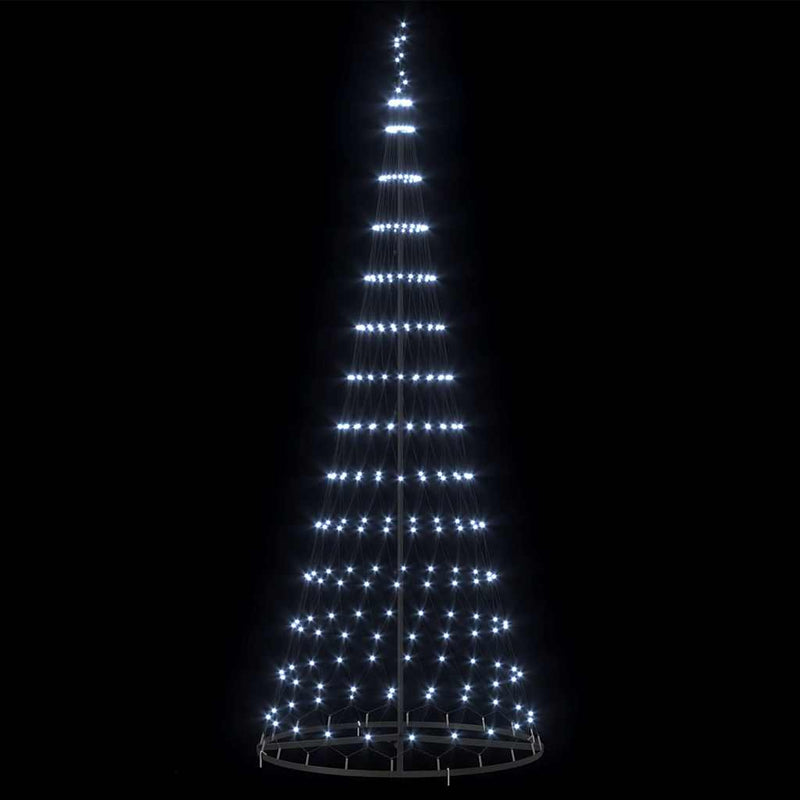 vidaXL LED Karácsonyi Fenyő Hideg fehér 100 x 100 x 250 cm Fém