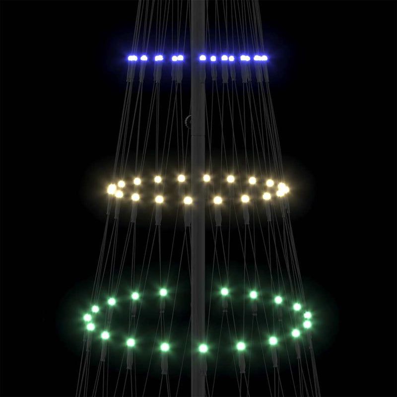 vidaXL LED Karácsonyi Fenyő állvánnyal Sokszínű 100 x 100 x 250 cm Fém