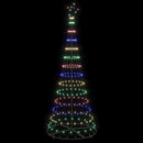 vidaXL LED Karácsonyi Fenyő állvánnyal Sokszínű 100 x 100 x 250 cm Fém