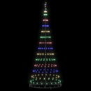 vidaXL LED Karácsonyi Fenyő állvánnyal Sokszínű 100 x 100 x 250 cm Fém