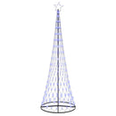 vidaXL LED Karácsonyi Fenyő Kék 100.5 x 100.5 x 302.5 cm Fém