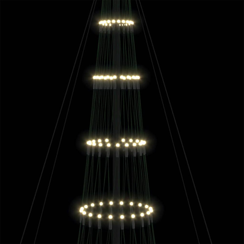 vidaXL LED Karácsonyi Fenyő Meleg fehér 138.5 x 138.5 x 399 cm Fém