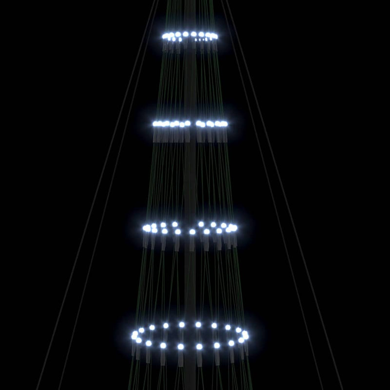 vidaXL LED Karácsonyi Fenyő Hideg fehér 138.5 x 138.5 x 399 cm Fém