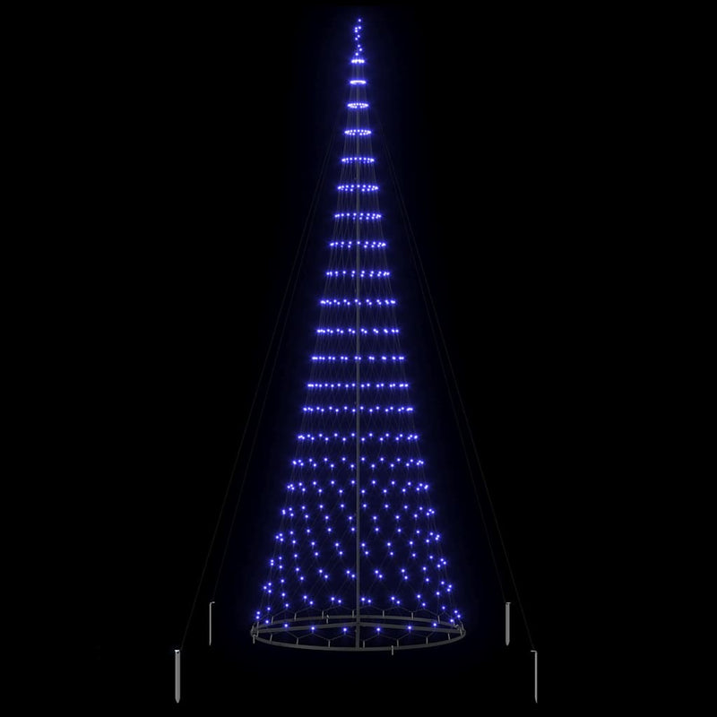 vidaXL LED Karácsonyi Fenyő 450 LED-del Kék 138.5 x 138.5 x 399 cm Fém