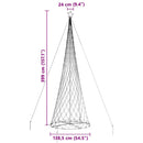 vidaXL LED Karácsonyi Fenyő 450 LED-del Kék 138.5 x 138.5 x 399 cm Fém