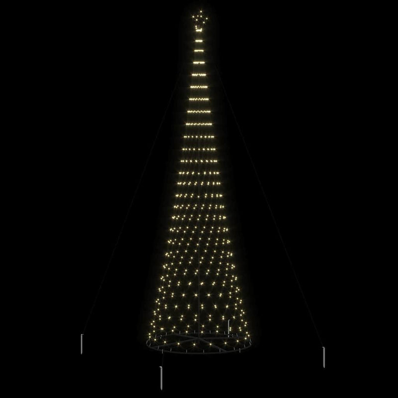 vidaXL LED Karácsonyi Fenyő Meleg fehér 160 x 160 x 500 cm Fém