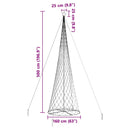 vidaXL LED Karácsonyi Fenyő Meleg fehér 160 x 160 x 500 cm Fém