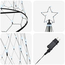 vidaXL LED Karácsonyi Fenyő Hideg fehér 160 x 160 x 500 cm Fém