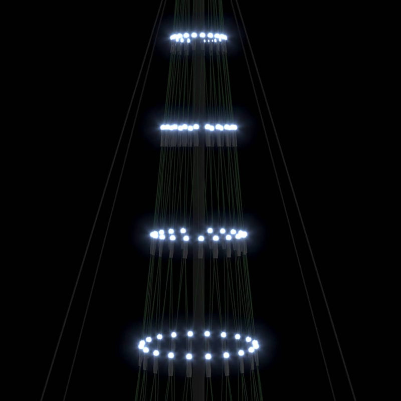 vidaXL LED Karácsonyi Fenyő Hideg fehér 160 x 160 x 500 cm Fém