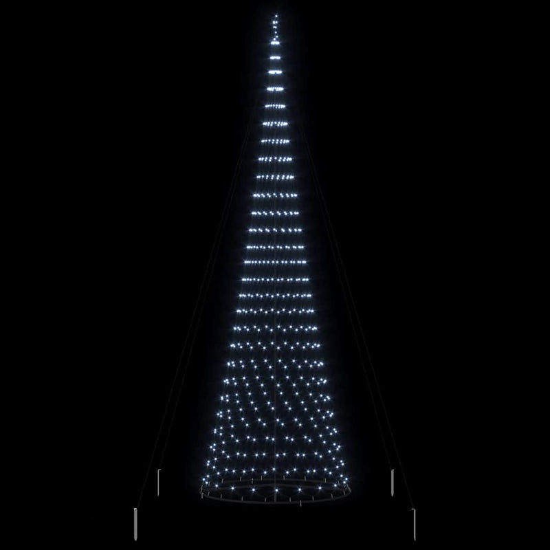 vidaXL LED Karácsonyi Fenyő Hideg fehér 160 x 160 x 500 cm Fém