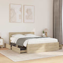 vidaXL Ágykeret fejtámlával fiókkal 2 pcs Sonoma 137 x 188 cm Faanyag