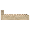 vidaXL Ágykeret fejtámlával fiókkal 2 pcs Sonoma 137 x 188 cm Faanyag