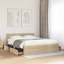 vidaXL Ágykeret fejtámlával fiókkal 2 pcs Sonoma 153 x 203 cm Faanyag
