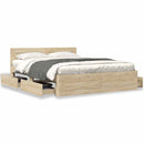 vidaXL Ágykeret fejtámlával fiókkal 2 pcs Sonoma 153 x 203 cm Faanyag