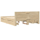 vidaXL Ágykeret fejtámlával fiókkal 2 pcs Sonoma 153 x 203 cm Faanyag