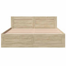 vidaXL Ágykeret fejtámlával fiókkal 2 pcs Sonoma 153 x 203 cm Faanyag