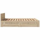 vidaXL Ágykeret fejtámlával fiókkal 2 pcs Sonoma 153 x 203 cm Faanyag