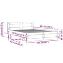 vidaXL Ágykeret fejtámlával fiókkal 2 pcs Sonoma 153 x 203 cm Faanyag