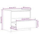 vidaXL Éjjeliszekrények Faggyú barna 40 x 30.5 x 35.5 cm Fenyőfa