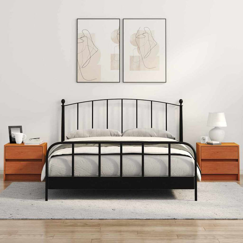 vidaXL Éjjeliszekrények 2 pcs Faggyú barna 40 x 30.5 x 35.5 cm Fenyőfa