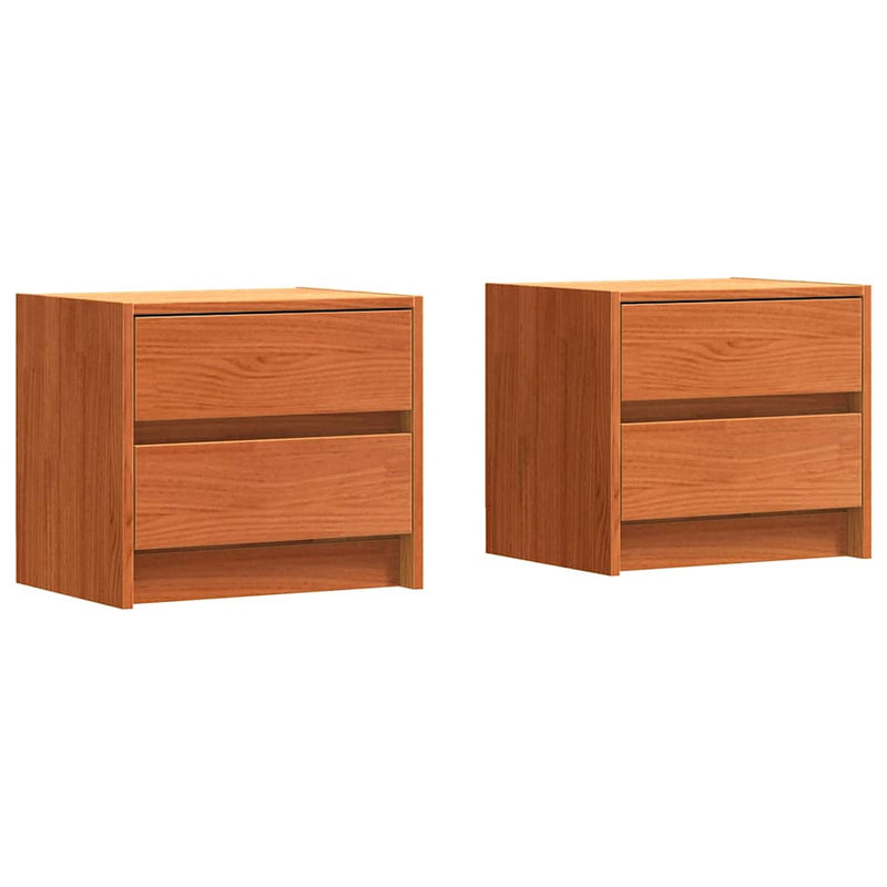 vidaXL Éjjeliszekrények 2 pcs Faggyú barna 40 x 30.5 x 35.5 cm Fenyőfa