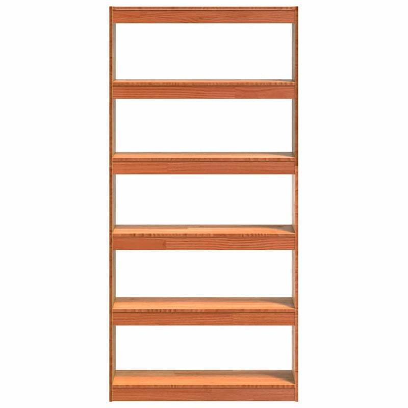 vidaXL Könyvespolc Faggyú barna 80 x 30 x 167,5 cm Tömör fenyőfa