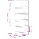 vidaXL Könyvespolc Faggyú barna 80 x 30 x 167,5 cm Tömör fenyőfa