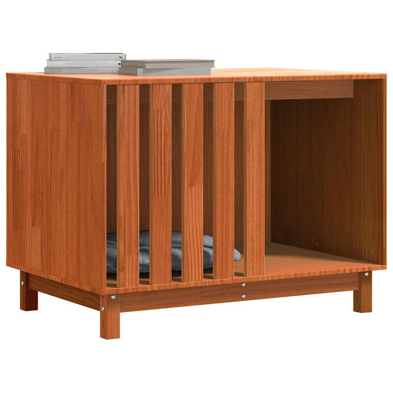 vidaXL Kutyaház tárolóval Faggyú barna 90 x 60 x 67 cm Tömör fenyőfa