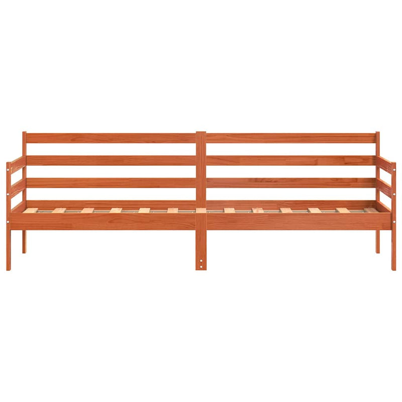 vidaXL Nappali ágy fejtámlával Faggyú barna Tömör fenyőfa