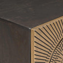 vidaXL TV szekrény Bronz 105 x 30 x 50 cm Tömör Mangófa és Műszaki Fa