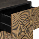 vidaXL TV szekrény Bronz 105 x 30 x 50 cm Tömör Mangófa és Műszaki Fa