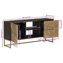 vidaXL TV szekrény Bronz 105 x 30 x 50 cm Tömör Mangófa és Műszaki Fa