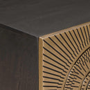 vidaXL TV szekrény Bronz 105 x 30 x 35 cm Tömör Mangófa és Műszaki Fa