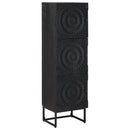 vidaXL Magasfiú Fekete 35 x 30 x 120 cm Tömör Mangófa és Műszaki Fa