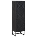 vidaXL Magasfiú Fekete 35 x 30 x 120 cm Tömör Mangófa és Műszaki Fa