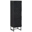 vidaXL Magasfiú Fekete 35 x 30 x 120 cm Tömör Mangófa és Műszaki Fa