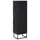 vidaXL Magasfiú Fekete 35 x 30 x 120 cm Tömör Mangófa és Műszaki Fa