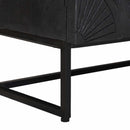 vidaXL Magasfiú Fekete 55 x 30 x 95 cm Tömör Mangófa és Műszaki Fa