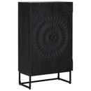 vidaXL Magasfiú Fekete 55 x 30 x 95 cm Tömör Mangófa és Műszaki Fa