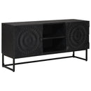 vidaXL TV szekrény Fekete 105 x 30 x 54 cm Tömör Mangófa és Műszaki Fa